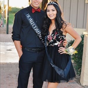 Floral Embroidery Homecoming/Prom Dress